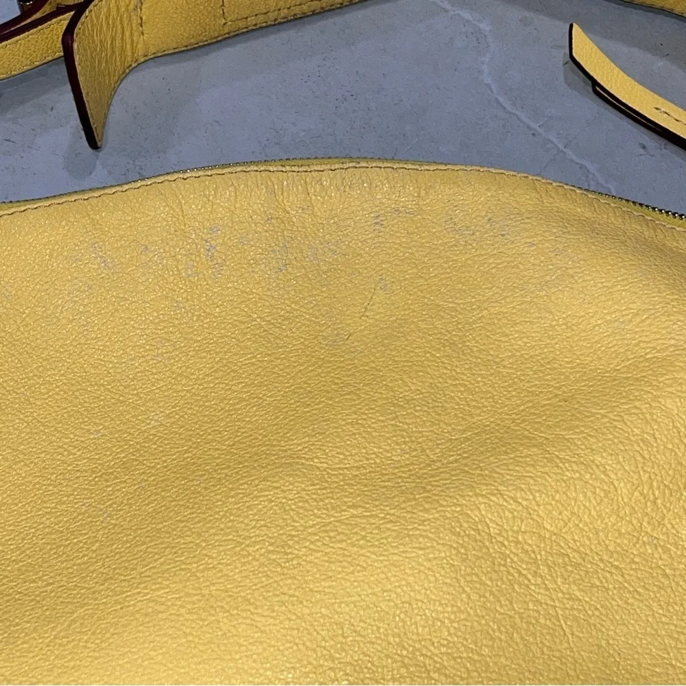 Dooney & Bourke Golden Yellow Dillen Saffian Leather Hobo Shoulder Bag